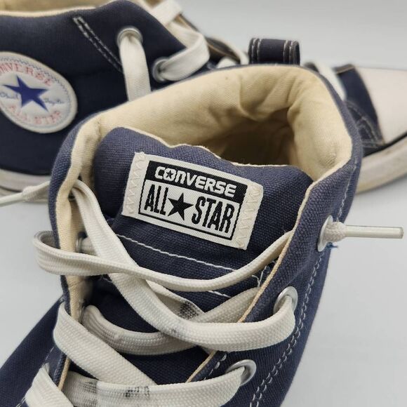 Converse All Star Men's Size 9 Women's 11 Blue Canvas Mid Rise Sneakers Shoes - Picture 4 of 8